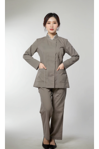 設計灰色女裝上衣      訂製雙側袋口醫生護士上衣    診所制服供應商  護理制服  J's Medical    NU082